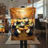 1PC Toucan Oil Painting Print FlAannel Blanket, High quality Comfortable for All Seasons, Home Decor, Warmth and Comfort