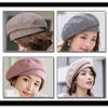 WHITE FANG Houndstooth Pattern Beret Hat Cold Protection Hat Cap Stylish Cute CA335 Autumn/Winter Women's (01 Black)