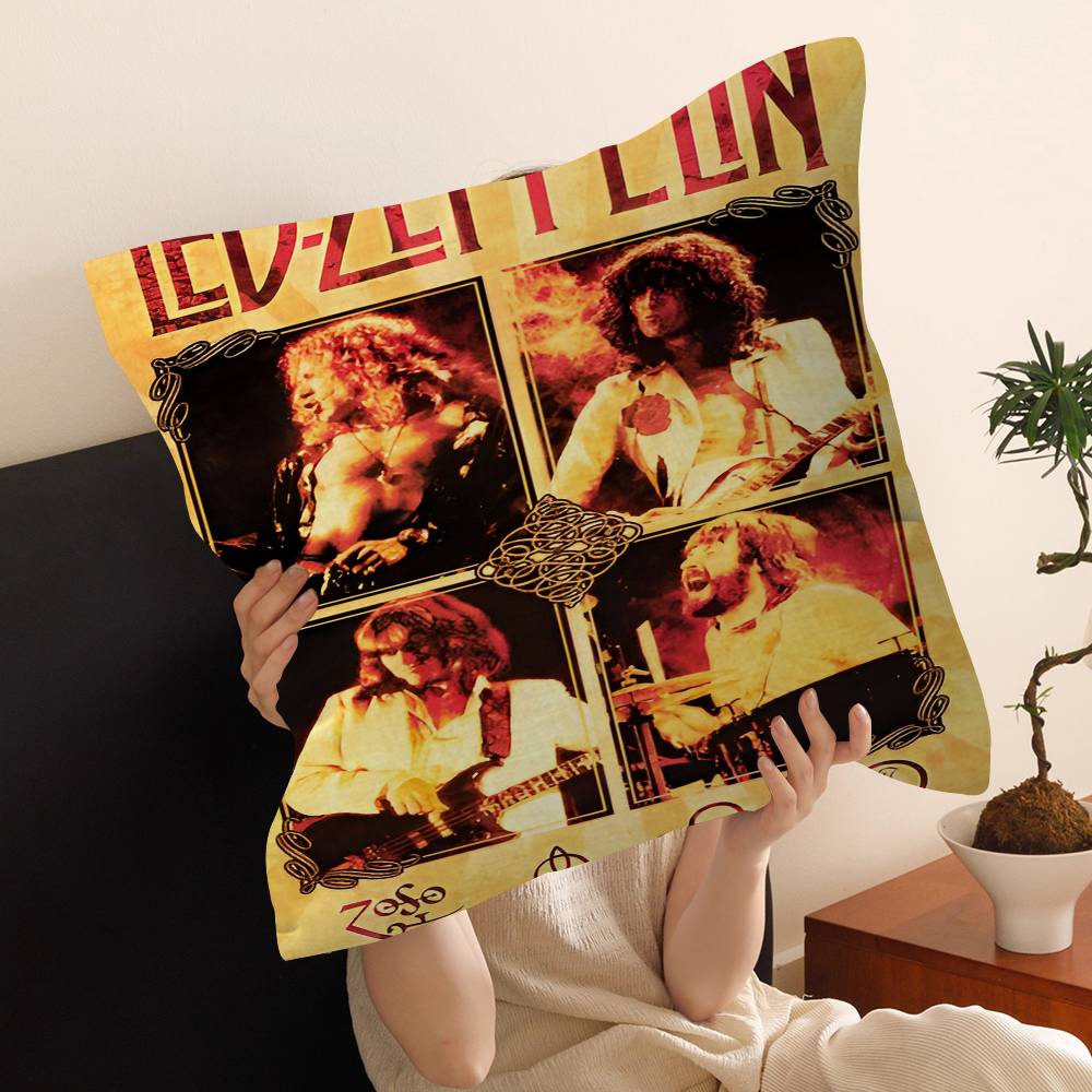 Band L-Led Z-Zeppelin Kissenbezüge Cartoon Sofa Dekoratives Zuhause Zweiseitiger Druck Kurzer Plüsch Niedlicher Kissenbezug