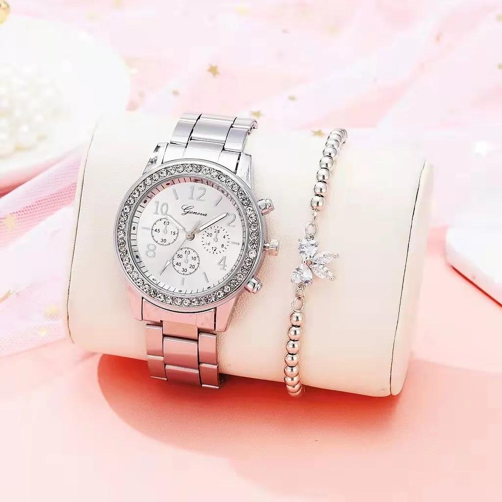 New Fashion Women Diamond Rose Gold Watch Luxury Reloj Mujer Wristwatch Female Casual Stainless Steel Quartz Watches Clock