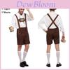Stylish Men Oktoberfest Clothing Cosplay Costume Featuring Solid Shirt And Suspenders