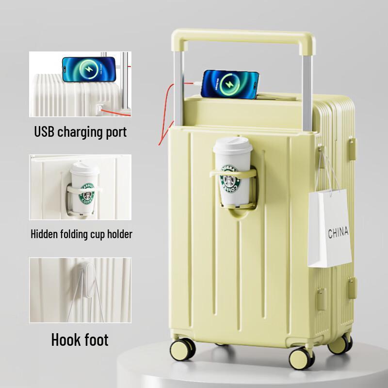OEING 012 Multi-functional Luggage with USB & Cup Holder 28-inch