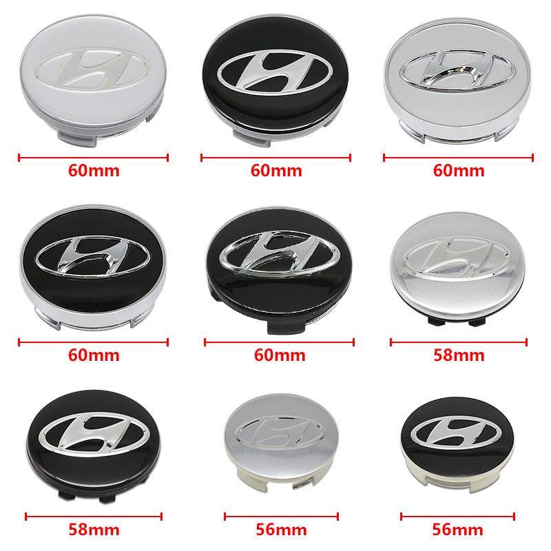 ABS 56/58/60mm 3D Znak na auto Krytky středů kol Odznaky Kryty Příslušenství Pro Hyundai I10 I20 I30 Getz Accent Elantra Santa