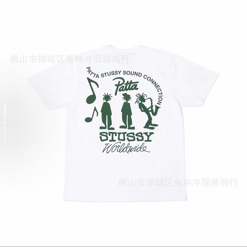 2025 new STU three standards complete spring and summer new tide brand classic cruise printed letters men and women with the same short sleeves