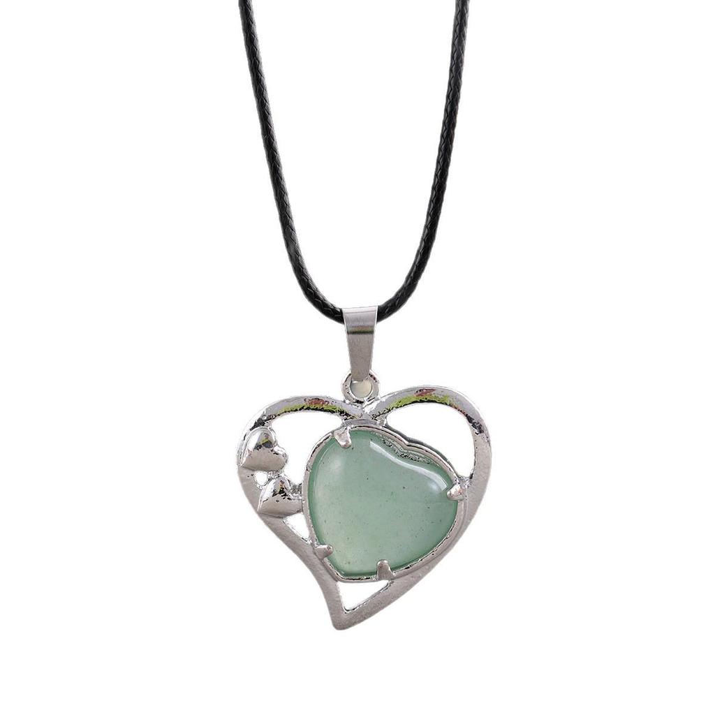Minimalist Natural Stone Heart Pendant Necklace - Trendy Valentine's Gift for Her