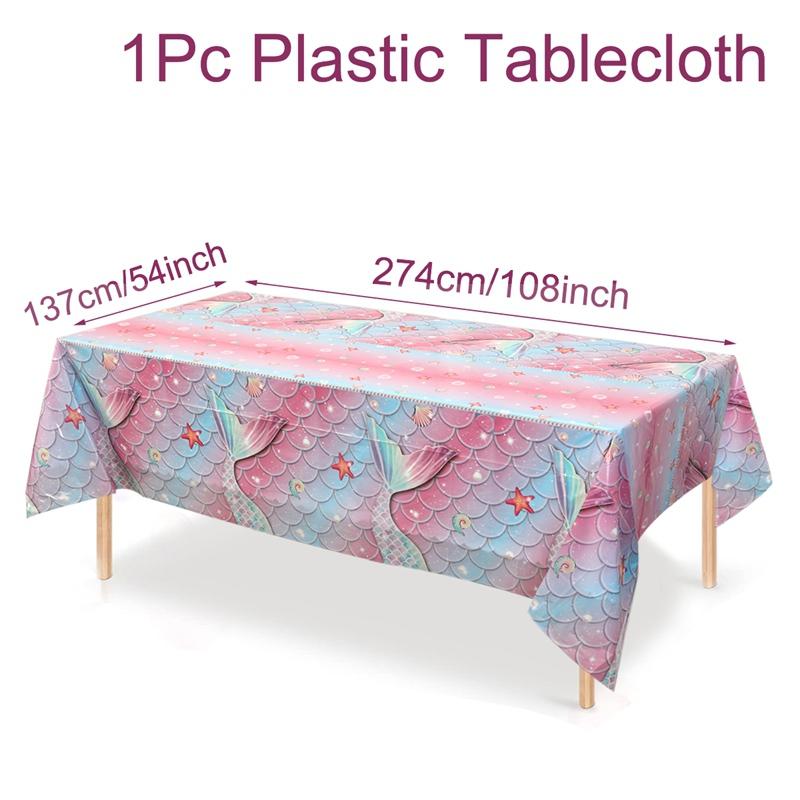 Mermaid Iridescence Plastic Tablecloths,Mermaid Laser Table Cloths for Girls Birthday Wedding Disco Mermaid Themed Party Decor