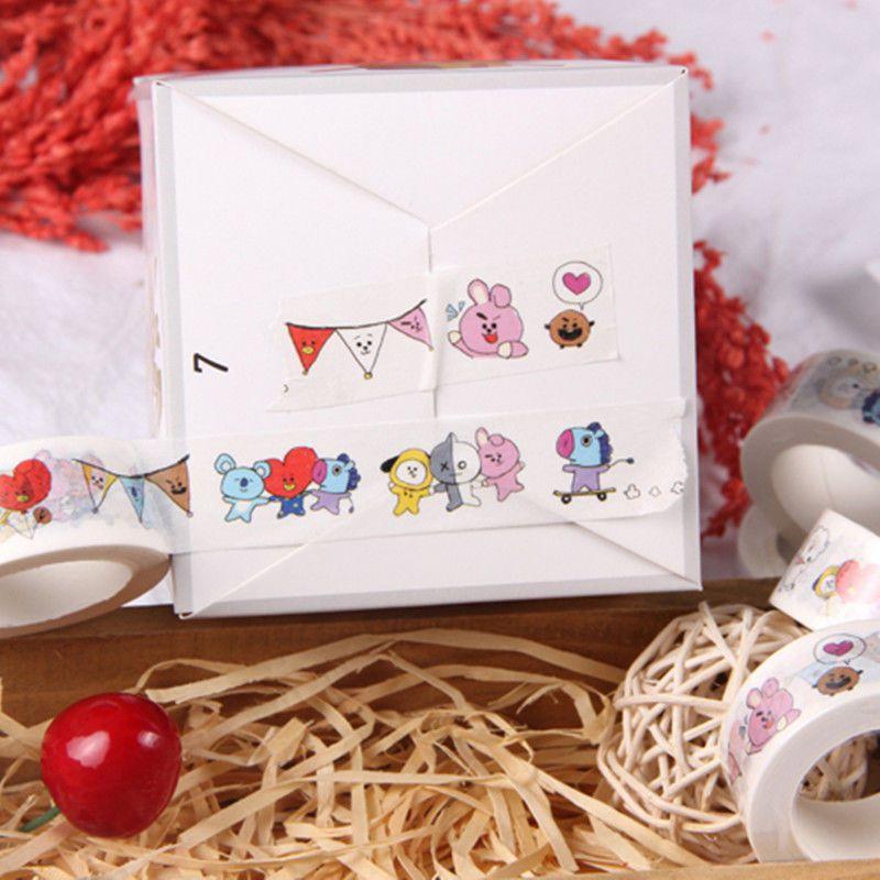 Washi tape Kpop Bts Paper maksing Cute Diy scrapbook stickers Rj Tata Cooky
