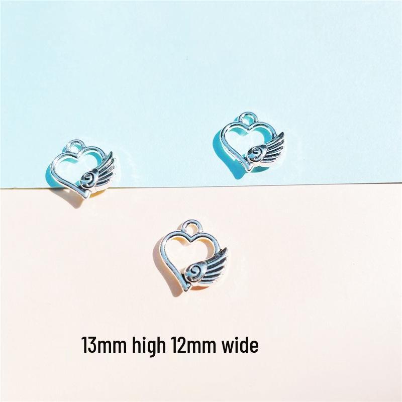Love Heart Pendant Charm Alloy Jewelry for DIY Bracelets & Necklaces