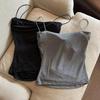 Women's One-Shoulder Strap Camisole with Built-in Bra Tank Top
