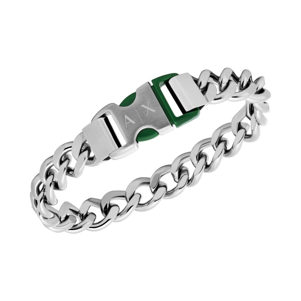 Armani Exchange stainless steel chain stainless no bracelet, steel, gemstones.