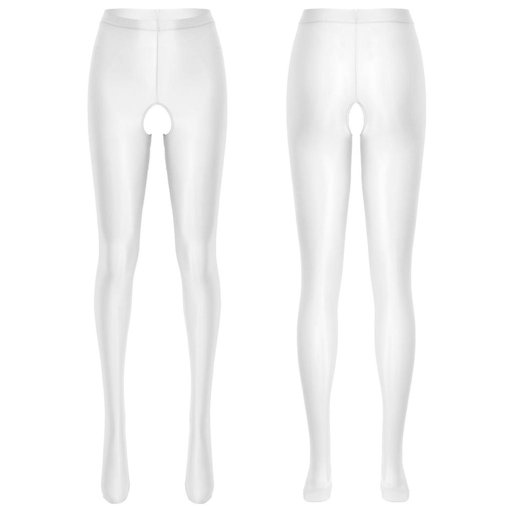 Women's High Waist Control Top Tights Shiny Pantyhose Silky Stockings