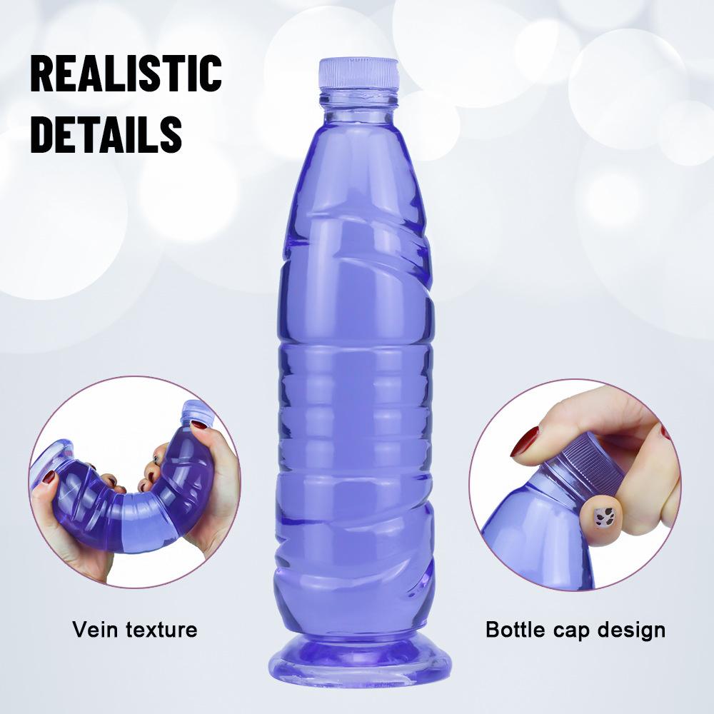 Transparent Crystal Dildo Mineral Water Bottle Shaped - Extra Large Unisex Anal Plug Dilator, Adult Sex Toy