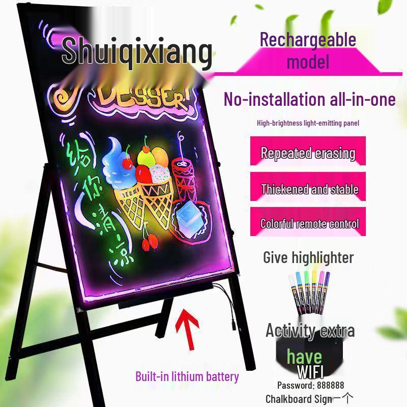 Luminous Fluorescent Blackboard for Night Market & Street Stall Advertising