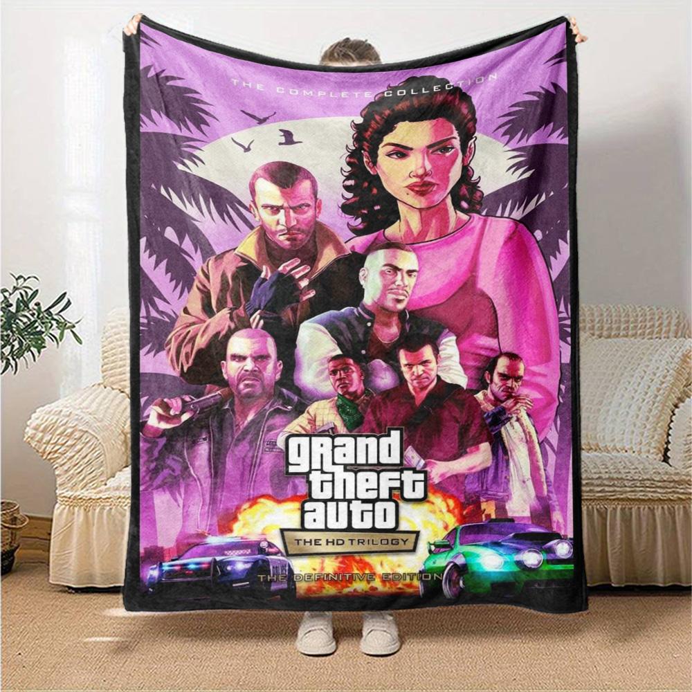 Grand Theft Auto Blanket Soft Warm Cozy Perfect for Office Picnics Bedding Four Seasons Multipurpose Stylish Decor