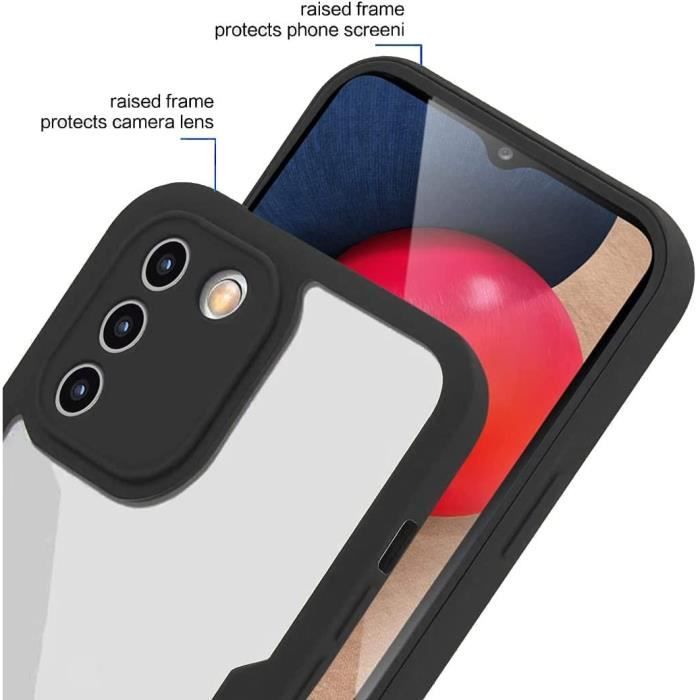 Case - BOOLING - for Samsung A02S - Black - 360° Protection - Anti-Scratch - Reinforced Edge