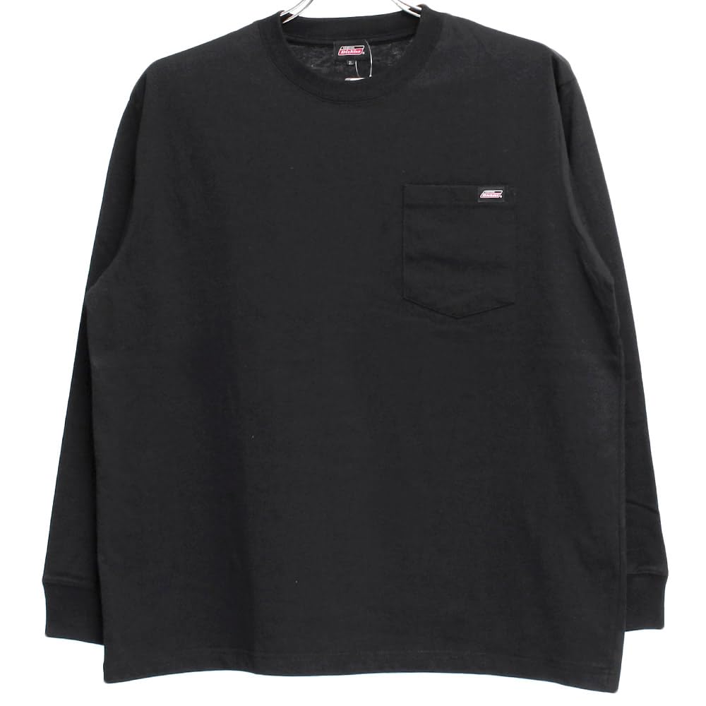 Genuine Dickies Men's Long Sleeve T-Shirt, Pocket, Logo Print, Crew Neck, Size 4L, Black (49)