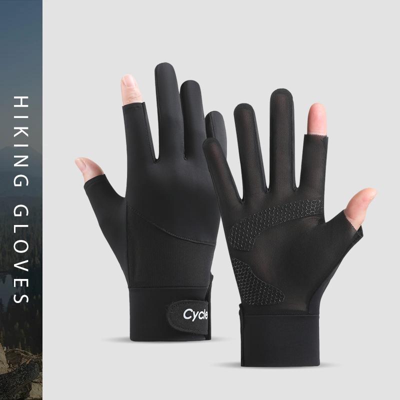 

Yanbiguo Cycling Gloves Men Summer Anti Slip Touch Screen Two Finger Outdoor Driving Hiking Gloves One Size чёрный