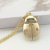 Seven-Star Ladybug Retro Beetle Necklace: Cute Carton Pocket Watch with Flip Cover for Kids