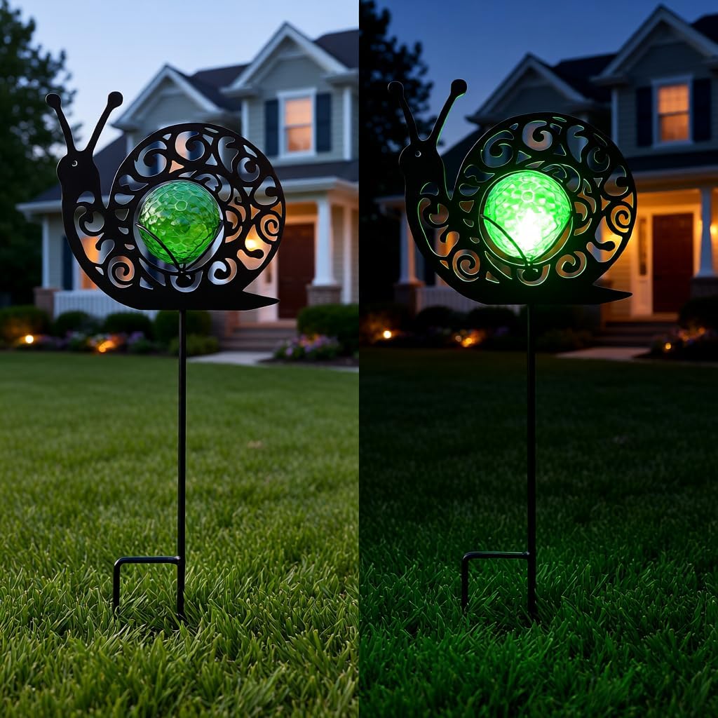 2Pcs Metal Solar Garden Stakes Outdoor Decor Waterproof Animal LED Light Cat Butterfly Bee Fairy Stake for Yard Lawn Path Gift