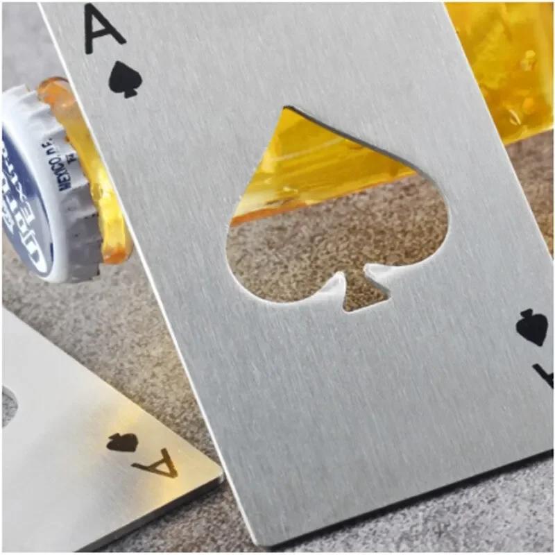 Poker Bottle Opener Portable Stainless Steel Bottle Opener Ace of Spades Credit Card Bottle Opener Cocina Accesorio Cheap