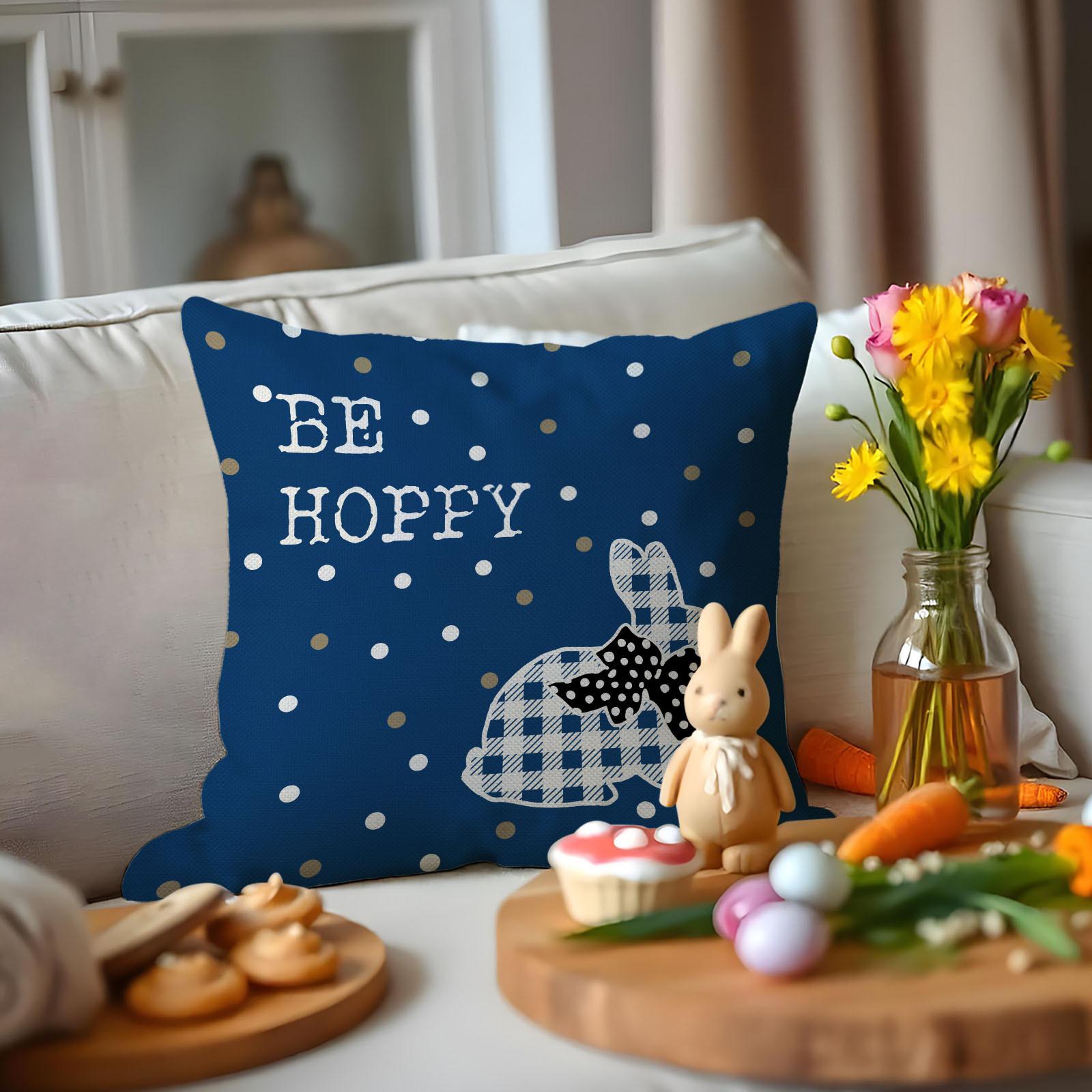 

Easter Bunny Egg Print Pillow Case Sofa Cushion Cover Bedroom Pillow Case Waist Pillow Case 45 * 45Cm