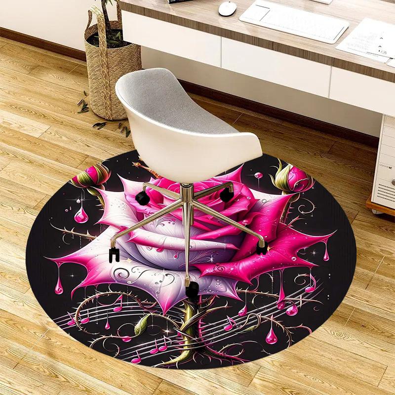 

1pc Carpet Chair Mats Royal Rose Melody Perfect for Decorating Chairs, Polyester Carpet, for Living Room.YDT628 80cm by 80cm