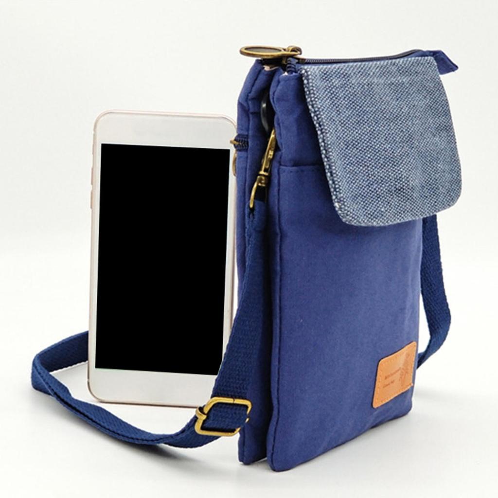 Mini Fabric Crossbody Bag  Color Contrast Cell Phone pouch  Vintage Shoulder Purse For Women Small Crossbody Bag