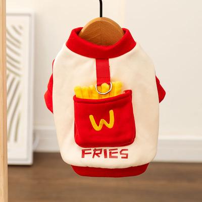 Autumn and Winter Dog Pocket Fries Traction Sweater Small Dog Teddy Bigbear Funny Cat Two-legged Pet Clothes