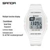 Sanda Universal Multifunctional Waterproof Sport Watch - Small Square Design for Students