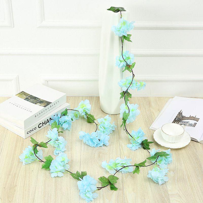 

Artificial Cherry Flowers Fake Silk Flower Blossoms Garland Ivy Vine Home Decor синий