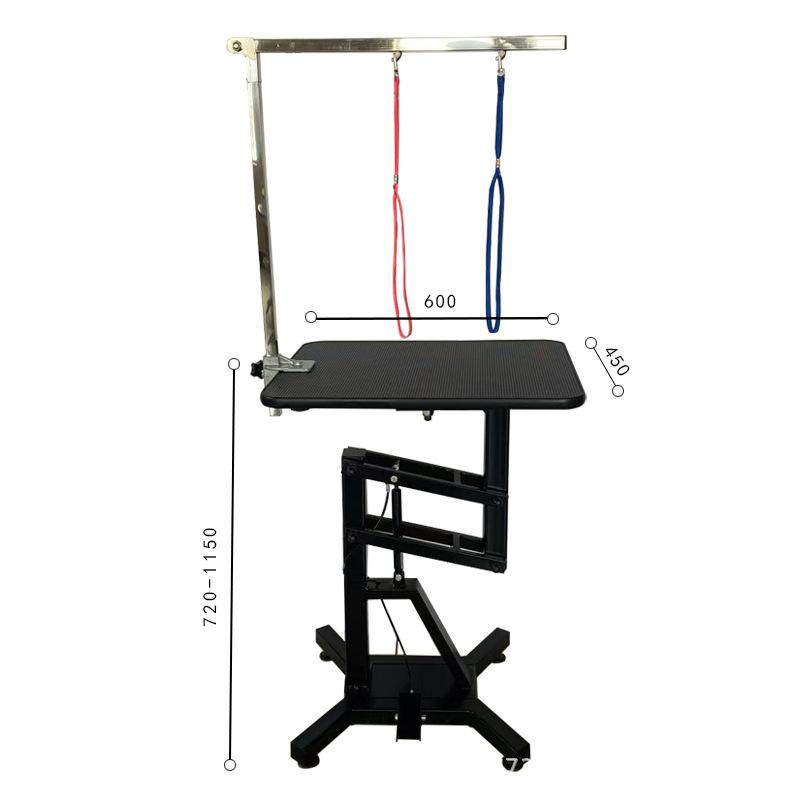 Pet Grooming Table Lift & Rotate Air-Pump Hydraulic Dog Cat Beauty Desk 360° Swivel 80×50 cm Non-Slip Top for Small-Medium Large