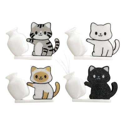 4 Stück Katzenbart-förmige Vasen Magnet Katzenbart-Aufbewahrungsregal Kühlschrank Souvenir-Flaschenmagnet Acryl Haustier-Gedenkdekoration