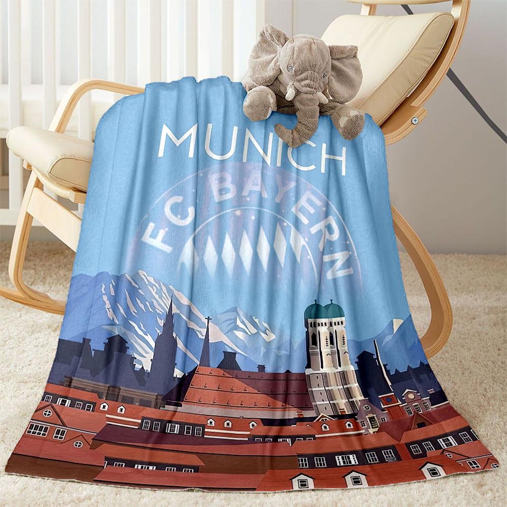 FC Bayern München Decke Bequem Groß für Bettwäsche Büro Bett für Alle Jahreszeiten Digitaldruck Geburtstag Weihnachtsgeschenk Decke
