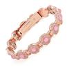 Bracciale Magnetico Eco-friendly Moda Europea & Americana con Pietra Rimovibile e Intarsi di Diamanti; Bracciale da Donna Regolabile in Lega.