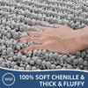 Chenille Long Pile Bathroom Mat - Water Absorbent & Anti-Slip Foot Pad for Home Use