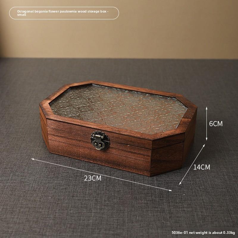 Vintage Staubdichte Holzaufbewahrungsbox mit Deckel für die Organisation und Dekoration zu Hause