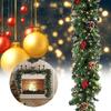 Garland 6ft Christmas Led Light Up Wreaths Red Berry Rattan Xmas Fireplace Decor