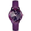 Cute Watch Girls Leather Belt High School Students Analog Watch Starry Sky Glitter Gift Christmas Gift Purple