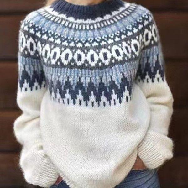 

Свободный модный женский пуловер с круглым вырезом, вязаный свитер с цветными блоками, новинка, бестселлер Wish, удобный повседневный топ S