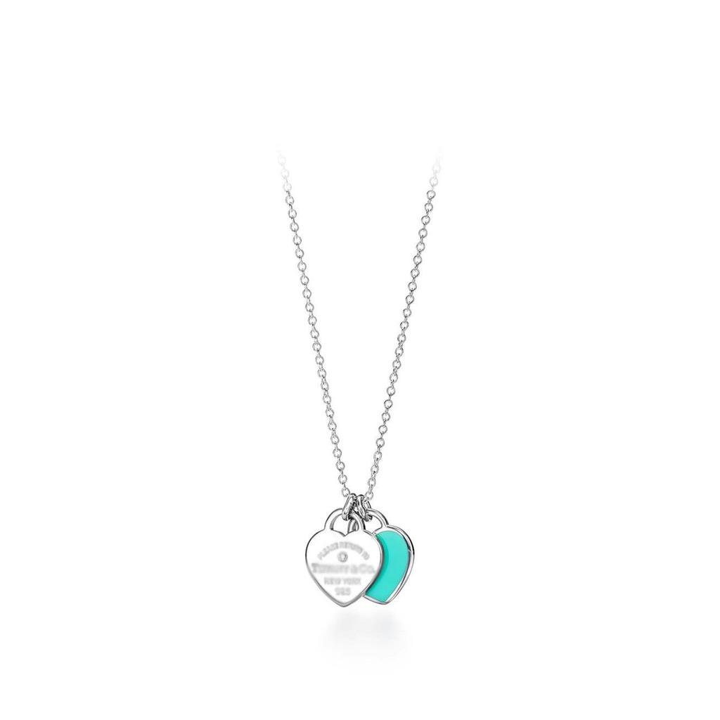 Colar Pingente Coração Clássico da Marca T com Strass, Design de Coração de Amor Banhado a Ouro