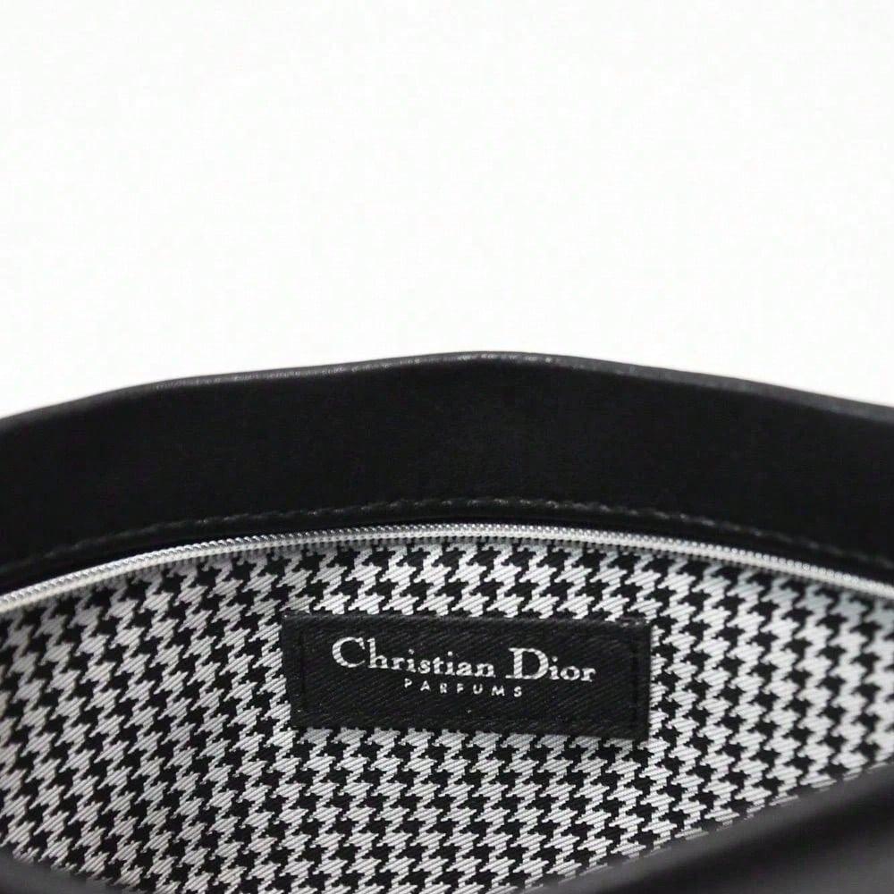 Dior Bolsa de Maquillaje Cosmética de Cuero Negro
