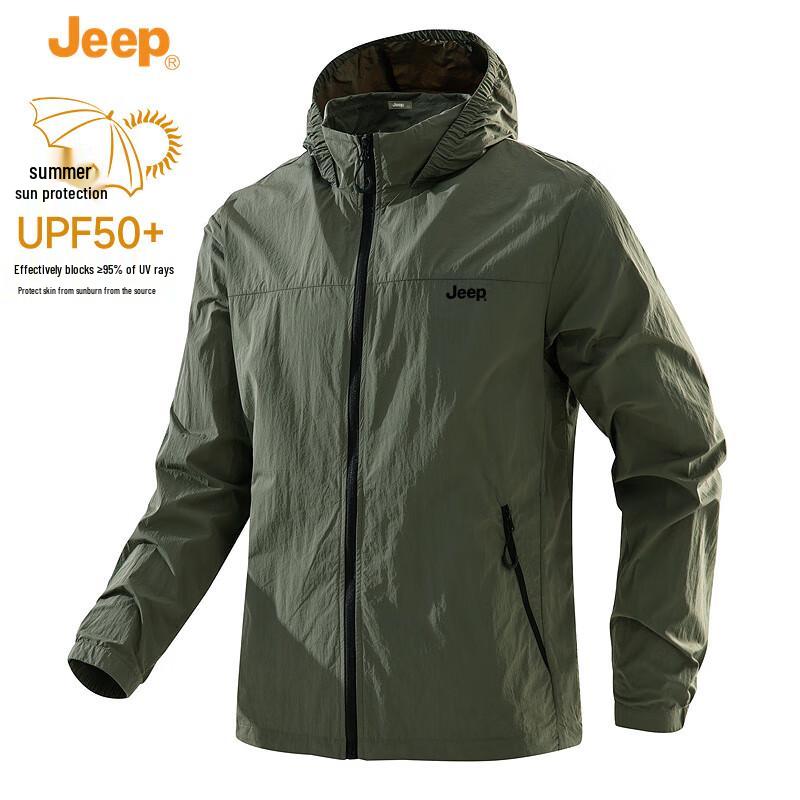JEEP Men s UPF50+ Hooded Sun Protection Jacket S