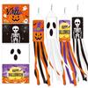 Opakovaně použitelné Halloweenské potřeby Halloweenská větrná vlajka, Velké strašidelné dýně Kostlivci Duchové Větrné ponožky, Venkovní lehké větruodolné zahradní