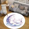 Whimsical Round Christmas Multicolor Area Rug, Non-Slip Floor Mat for Kitchen