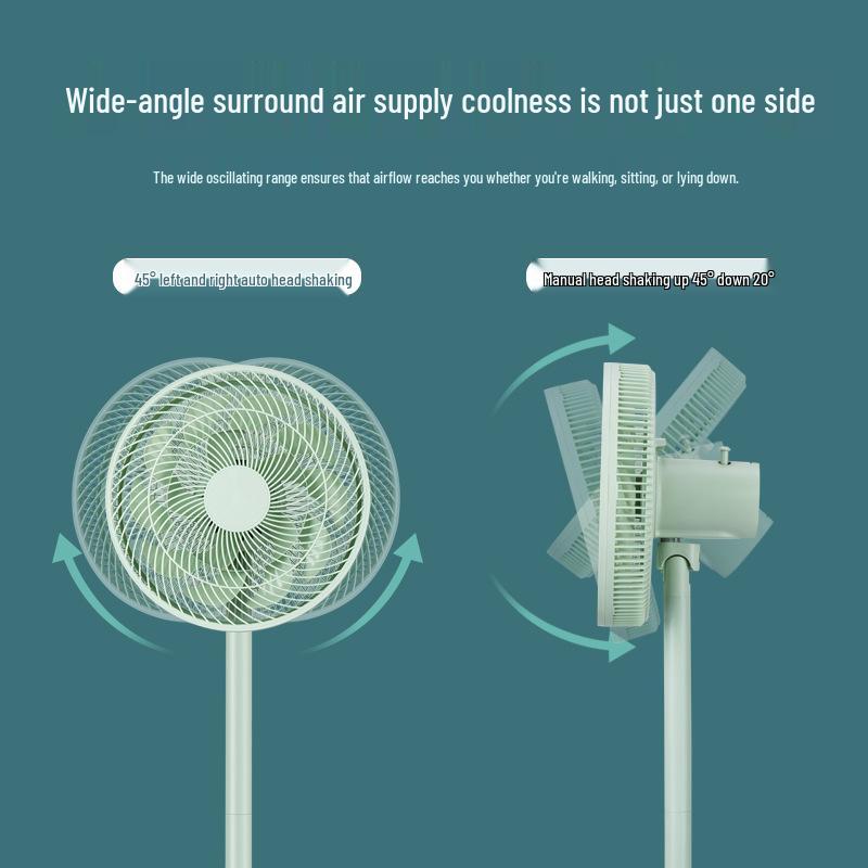 Velbloudí tichý 15lopatkový oscilační podlahový ventilátor s dálkovým ovládáním pro domácí a kolejní použití