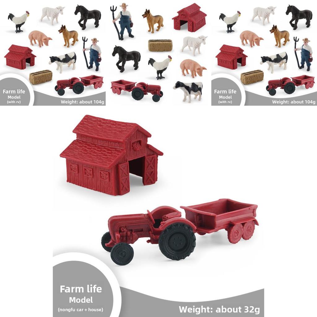 Bauernhofleben Tierfiguren Set PVC Bauernhof Szene Modell Für Kinderspiel und Sammlung