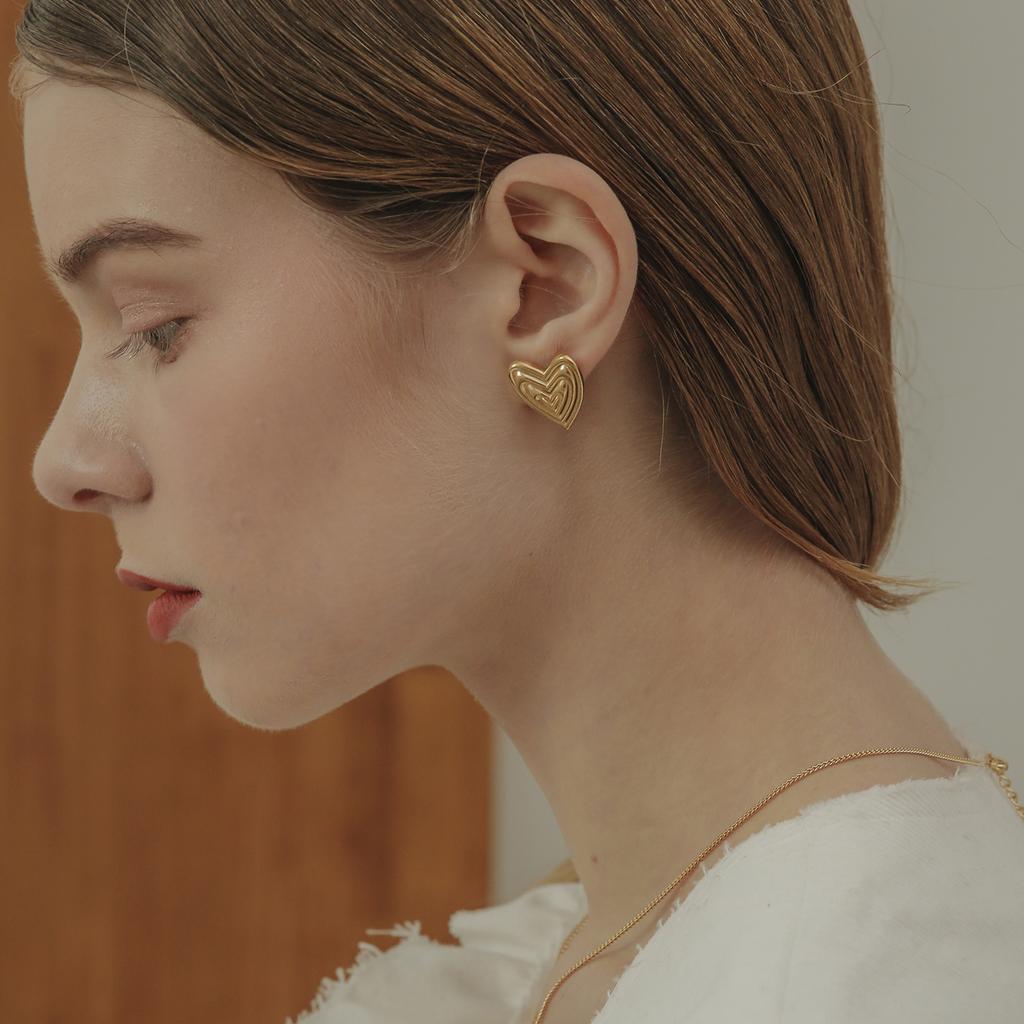 Zoena W Heart Earrings