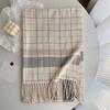 2025  Autumn And Winter Women'S Scarf Atmosphere Plaid Korean Style Versatile Neck Scarf Thick Warm