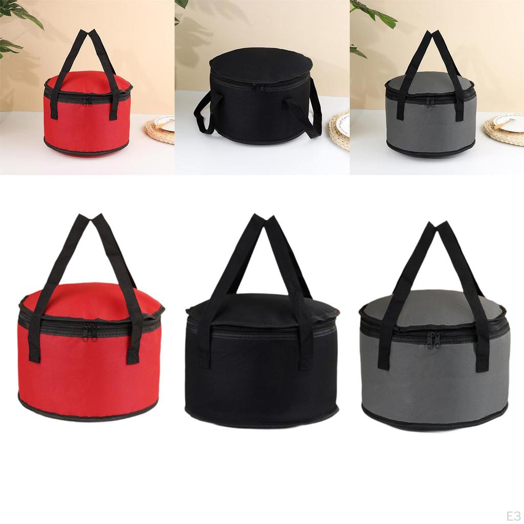 Insulated Food Bag Foldable Reinforced Handles Reusable Delivery for Hiking Barbecue