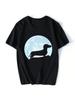 Dackel Tee Tops Kleidung Geschenk Streetwear Grafik T-Shirts Mond Dackel Liebhaber T-Shirt Für Kurzarm